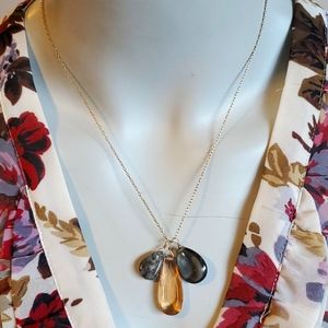 Banana Republic gold chain & crystal necklace, 18"